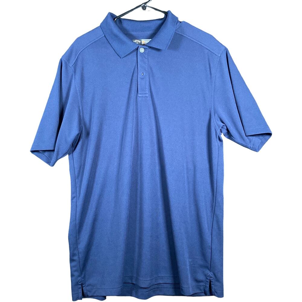 Callaway Mens Shirt Blue Polo Golf Opti Dri Performance Short Sleeve Athletic XL